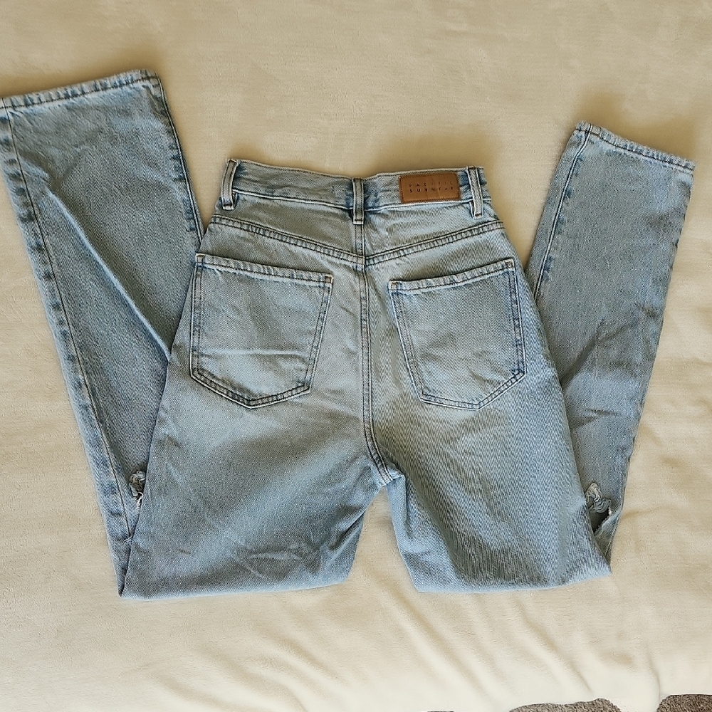 PacSun Denim Blue Dad Jeans In Light Blue Wash